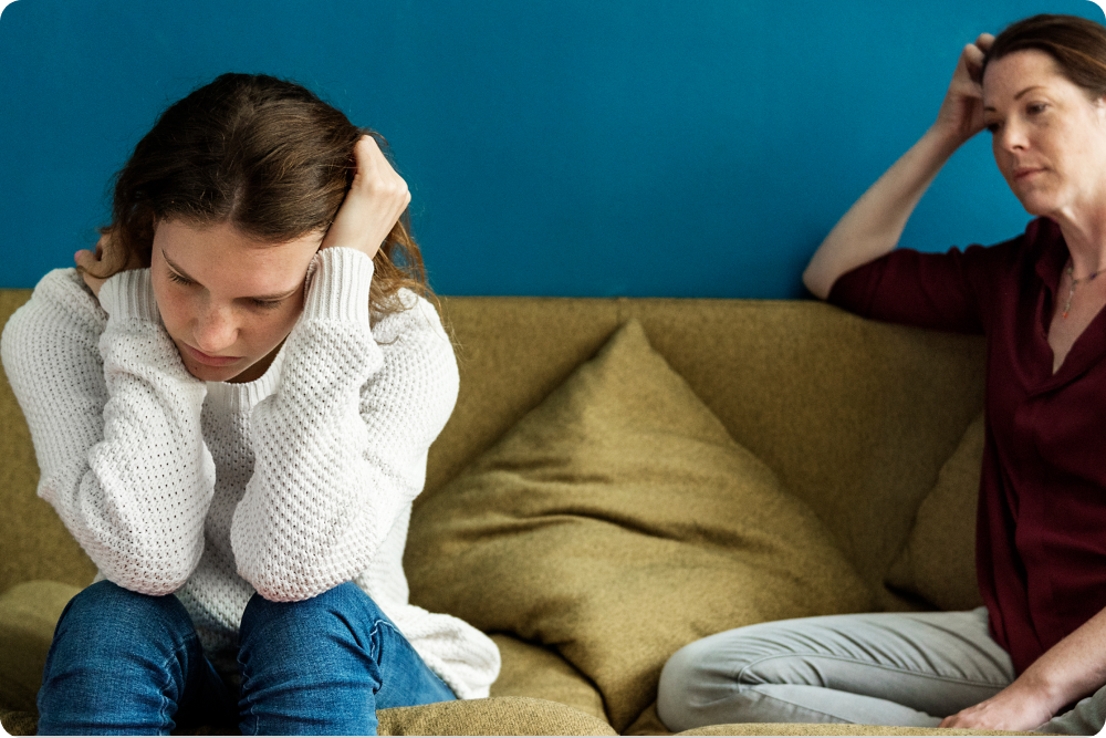 mother supporting daughter with OCD